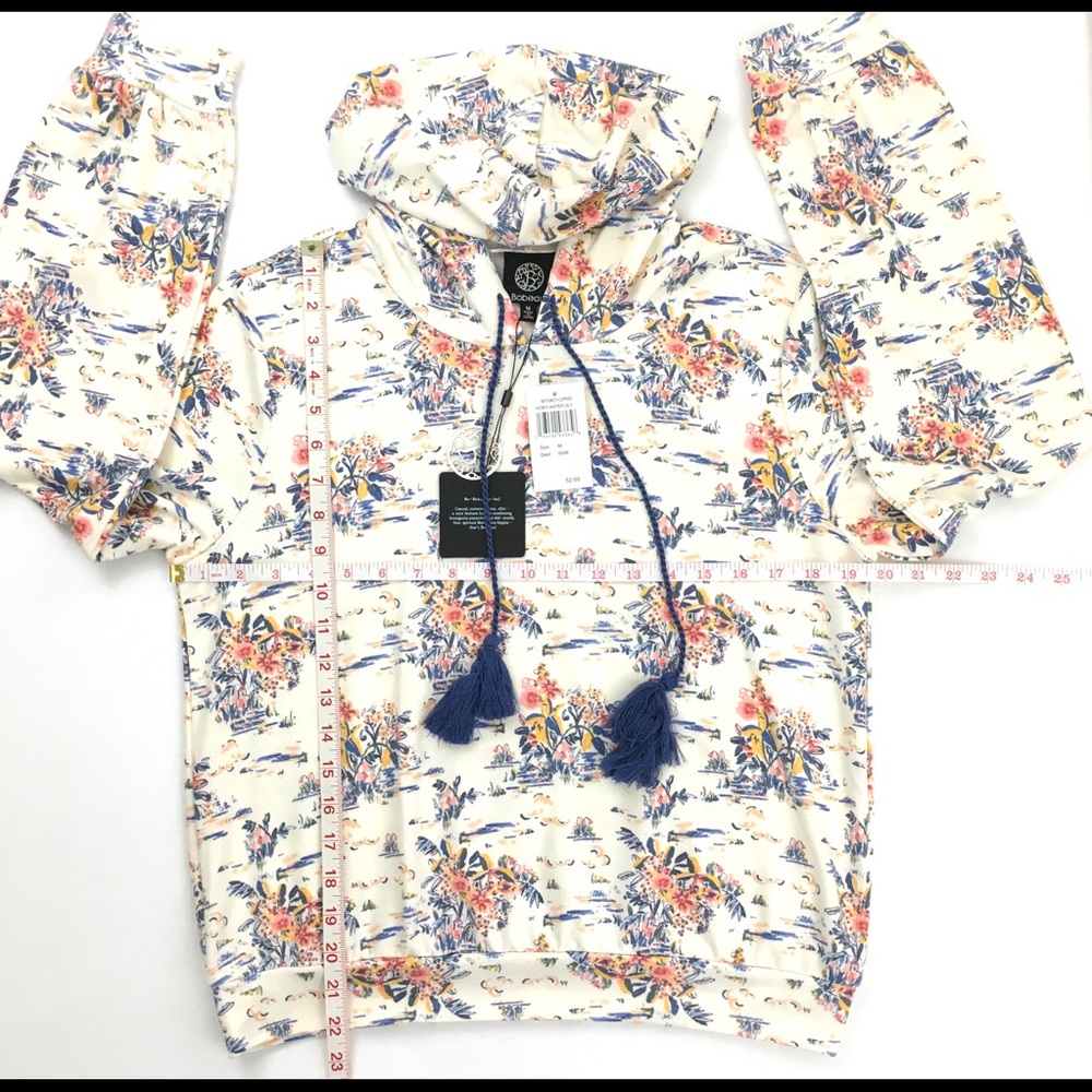 Bobeau Tassel Tie Pullover Hoodie - Picture 3 of 5